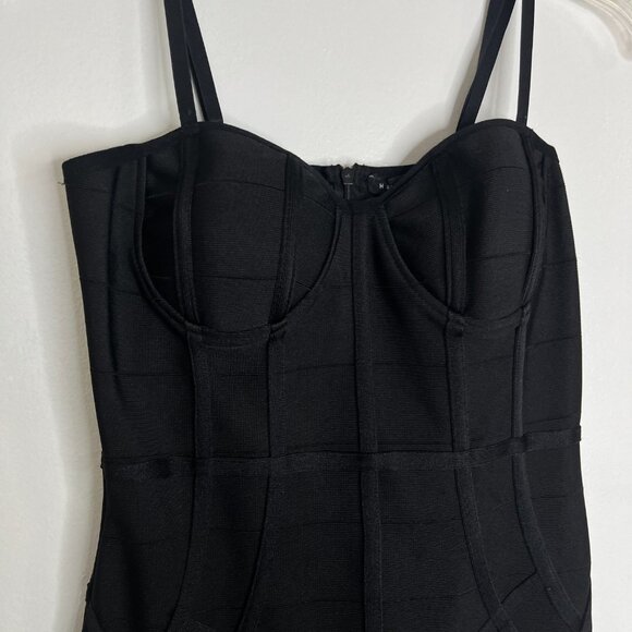 Black Bodycon Spaghetti Strap Dress Women’s Size Small Haute Monde - Picture 4 of 9